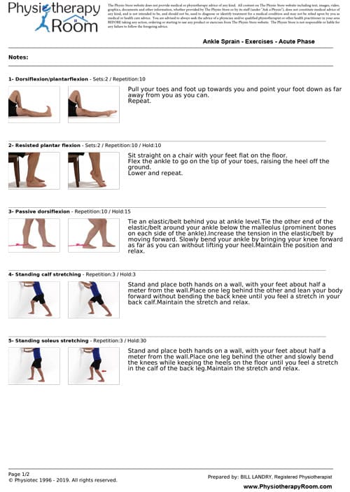 Ankle Sprain Exercises