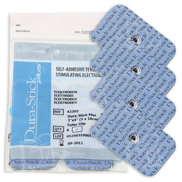 Dura-Stick Plus Clip/Snap Electrodes 2" x 4" (4 pack)