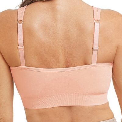 Emilia Seamless Surgical Bra by Amoena in pink backside
