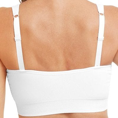Emilia Seamless Surgical Bra by Amoena in white backview