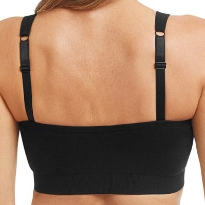 Emilia Seamless Surgical Bra by Amoena in black backview