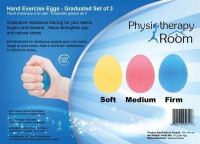 Physiotherapy Room Hand Exerciser Eggs - Graduated Set of 3 - Image 2