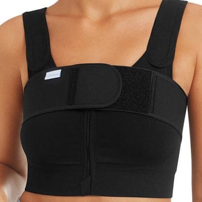 Pamela Seamless Post Surgical Bra by Amoena with strap in black