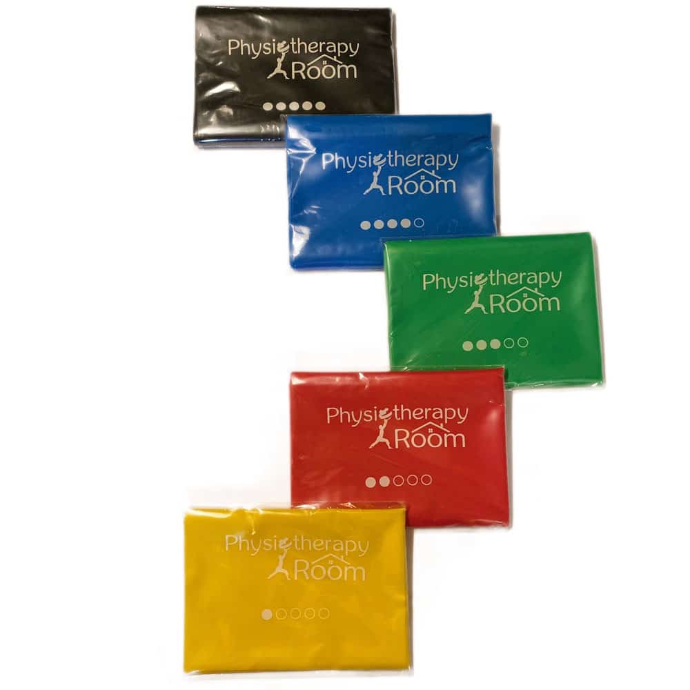 Physiotherapy Room Professional 5 foot Exercise Bands - 5 pack - Latex Free