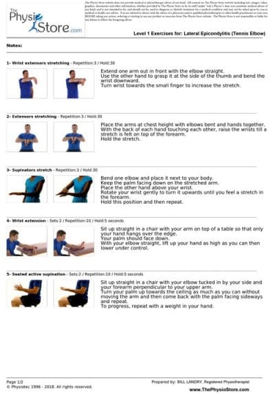 Lateral Epicondylitis (Tennis Elbow) Exercises