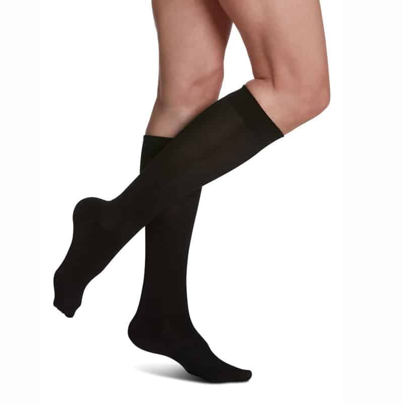 Zurich Women’s Sea Island Style Cotton Socks by Sigvaris in black