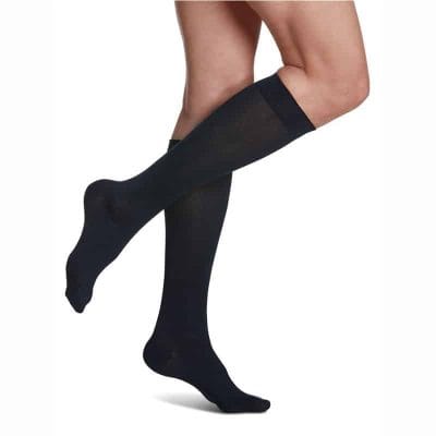 Zurich Women’s Sea Island Style Cotton Socks by Sigvaris in Navy