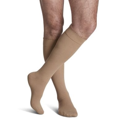 Sigvaris Mens Cotton Essential 20 - 30 mmHg Compression socks 232C in light beige