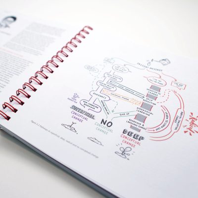 Open copy of Explain Pain Supercharged displaying an interior page layout from the NOI Group book