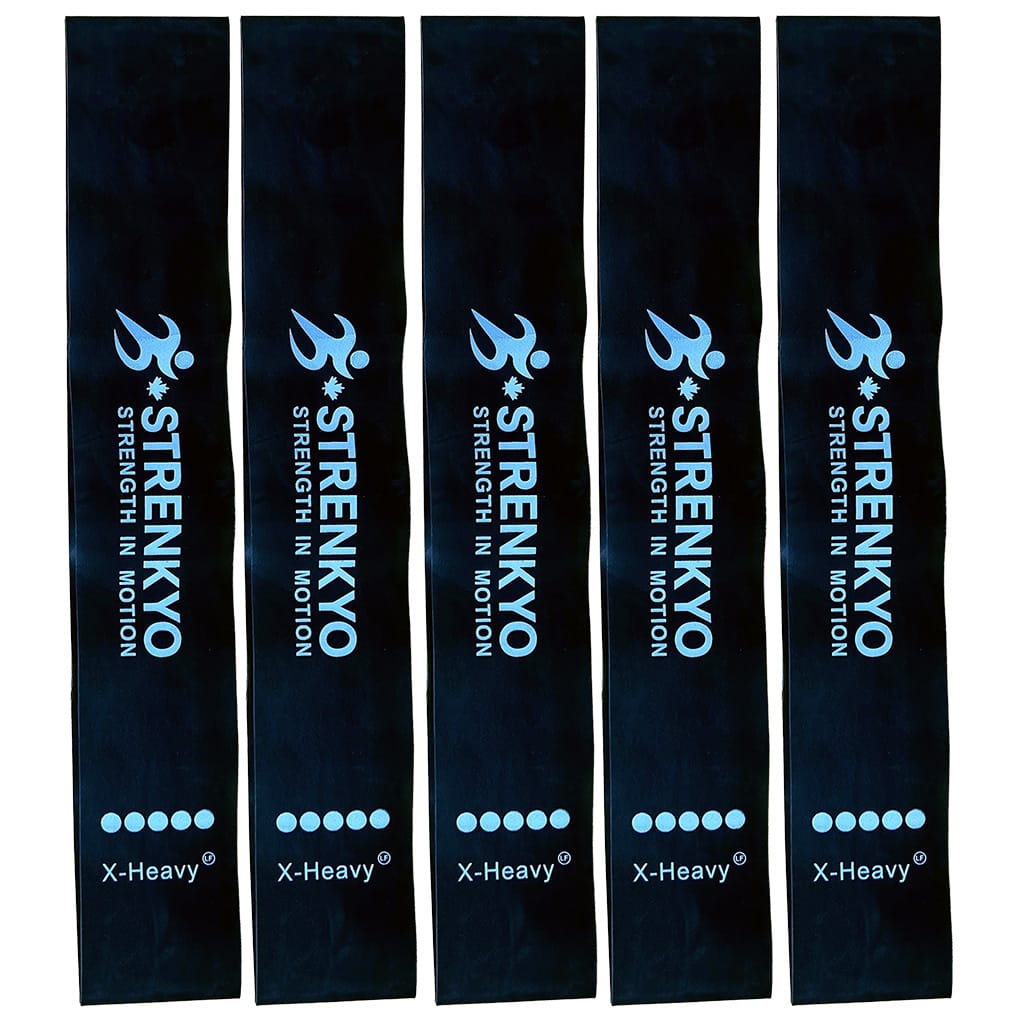Strenkyo-Black-12-inch-Loop-Band-5-pack-SKYO-005-BH Strenkyo 12-inch loop band – Black X-Heavy resistance, latex-free, pack of 5