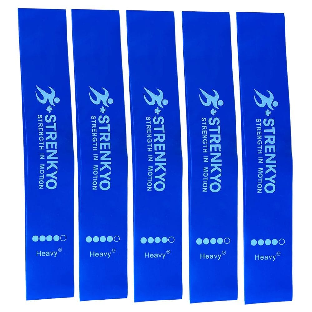 Strenkyo 12-inch loop band – Blue Heavy resistance, latex-free, pack of 5