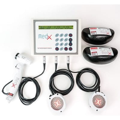 MedX Rehab Console System includes: MedX Laser Console (MBM1100N), Rehab Tethered Laser (450 mW LCT450) and two 1000 SLD Clusters (MCT1001) 3118