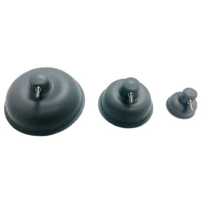 CMP Vacuum Suction Cups in 30 mm, 60 mm, and 90 mm sizes shown together – durable reusable electrodes for IFC, TENS, and EMS therapy.