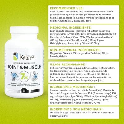 KaLaya 7x Joint and Muscle Anti-Inflammatory Relief Information