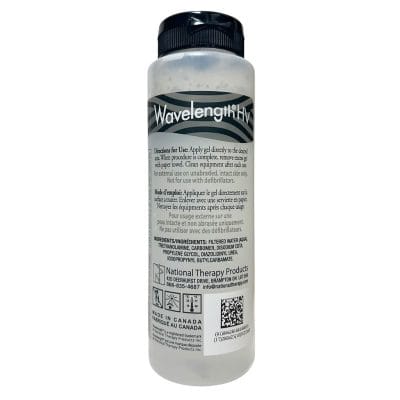 Wavelength HV High Viscosity Ultrasound Gel 250 ml bottle back