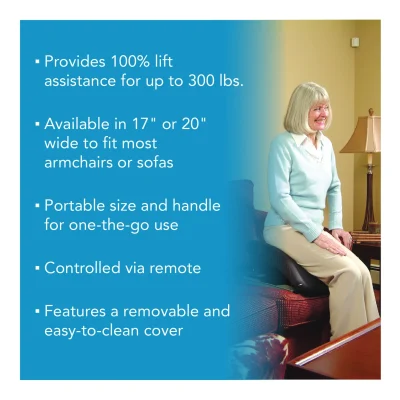 Carex Uplift Premium Power Seat plug-in lift cushion supporting safe mobility at home