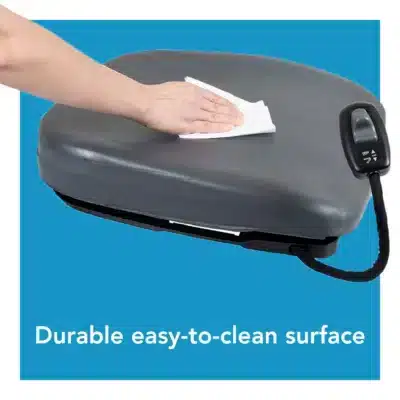 Removable and washable memory-foam cushion cover on Carex Uplift Premium Power Seat