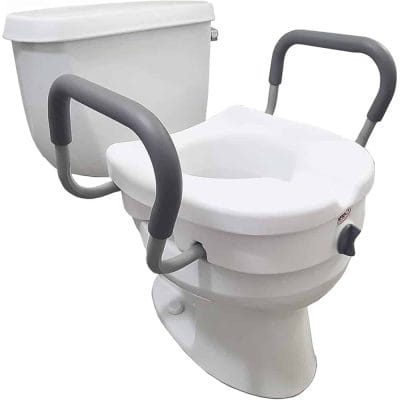 Carex E-Z Lock Raised Toilet Seat With Adjustable Comfort Handles the physio store