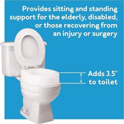 Carex Elongated Toilet Seat Elevator For Sitting or Standing Difficulty