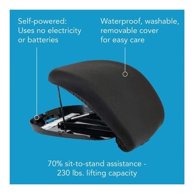 Portable Carex Uplift Seat Assist Standard self-powered lift cushion for users weighing 85 to 230 lbs