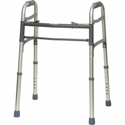 ProBasics aluminum adult walker, 2-button folding, no wheels (WKAAN2B)