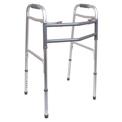 ProBasics bariatric 2-button aluminum walker, reinforced wider stance, 500 lb capacity (WKABN2B)