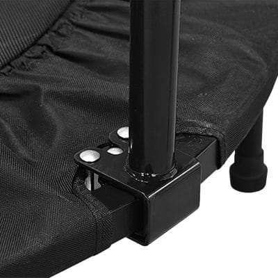 Close-up of Strenkyo trampoline heavy-duty steel frame and spring system for durability and safe rebounding