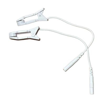 Pair of Physio-Stim pigtail ear-clip electrodes for vagus nerve stimulation (tVNS)