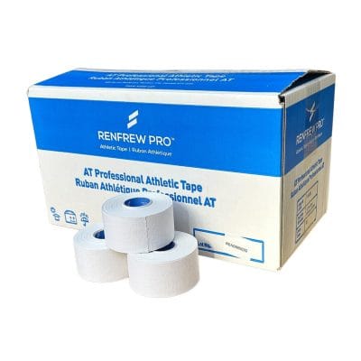 Renfrew #388 Professional Athletic Tape – premium white cotton sports tape roll for strong joint support and injury prevention.