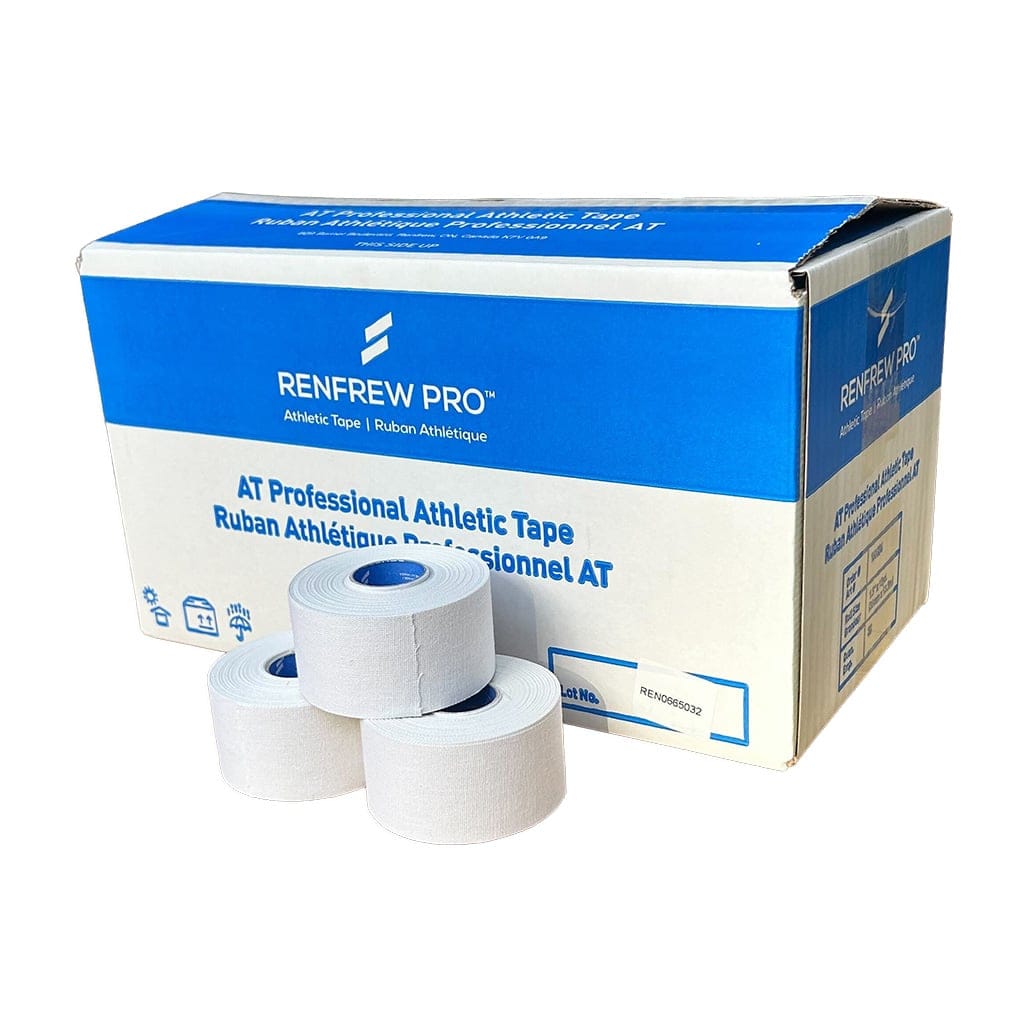 Renfrew-Professional-Athletic-Tape-388-Case-main Renfrew #388 Professional Athletic Tape – premium white cotton sports tape roll for strong joint support and injury prevention.