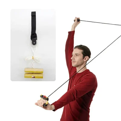 Fitterfirst Shoulder Roller attached to door for shoulder mobility exercise