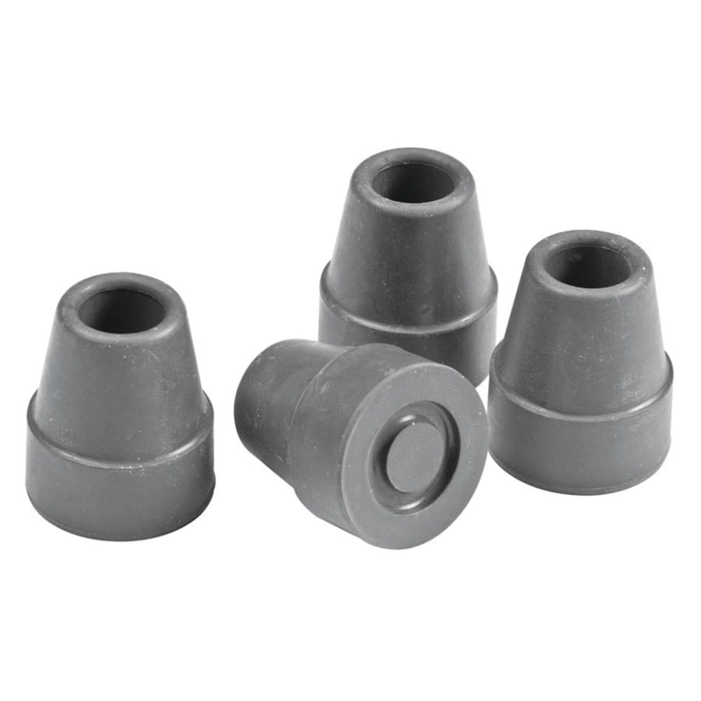 Carex gray rubber cane tips 4-pack for aluminum and quad canes