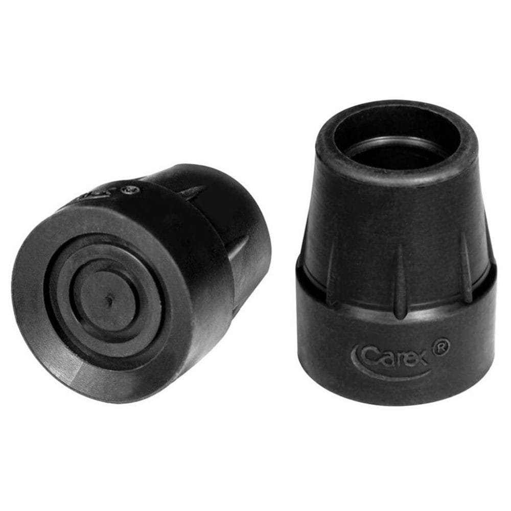 Carex black rubber cane tips 2-pack for aluminum and wooden canes