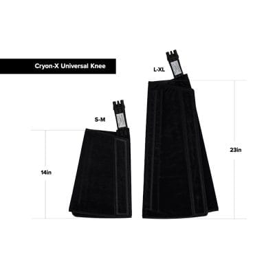 Cryon-X universal knee wrap size Comparison between small/medium and large/Xlarge