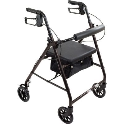 ProBasics Aluminum Rollator with 6″ wheels, black frame