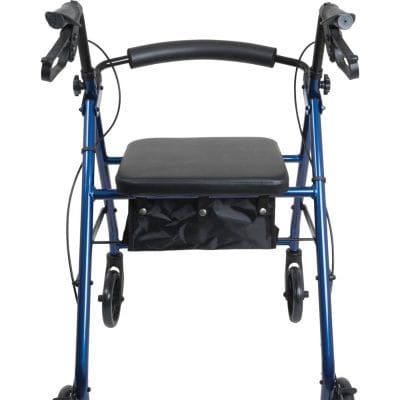 ProBasics Aluminum Rollator with 6 inch wheels in blue finish on indoor floor