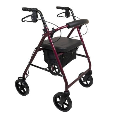 ProBasics Deluxe Rollator RLA8 in Burgundy front view