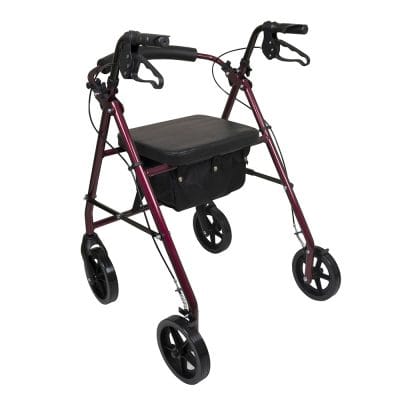 ProBasics RLA8 Burgundy rollator rear angle