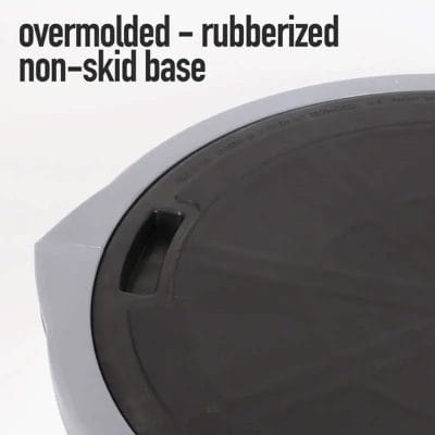 Close-up view of the BOSU Balance Trainer Pro rubberized non-skid base for stability on gym and clinic floors.