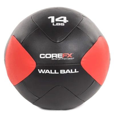 CoreFX wall ball on white background showing 14 inch diameter and textured surface