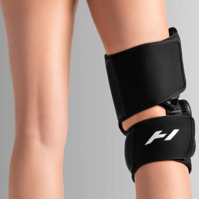 Hyperice X2 Knee wrap back view showing adjustable compression straps