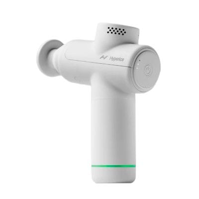 Hyperice Hypervolt Go 2 portable percussion massage gun front view.