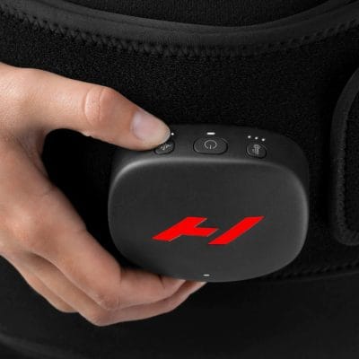 Close-up of Hyperice Venom 2 Back control panel and indicator lights