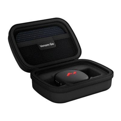 Venom Go Case holding Venom Go pod and adhesive pads