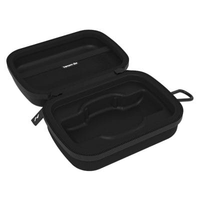 Open Venom Go Case showing storage compartments for pod and pads