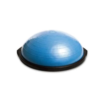 Side profile of the BOSU Balance Trainer Original highlighting the durable rubber dome and flat platform base.