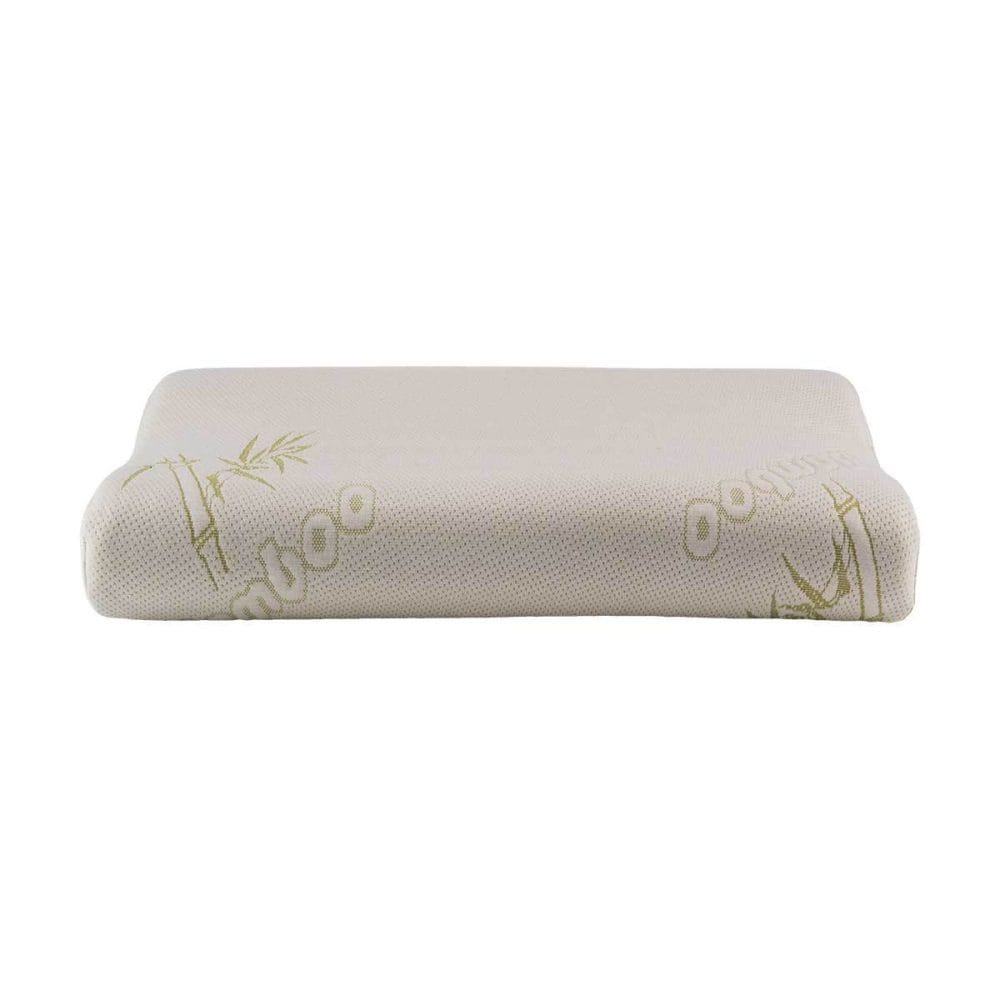 Relaxus Neck Tech Pillow front view showing ergonomic contour and bamboo cover