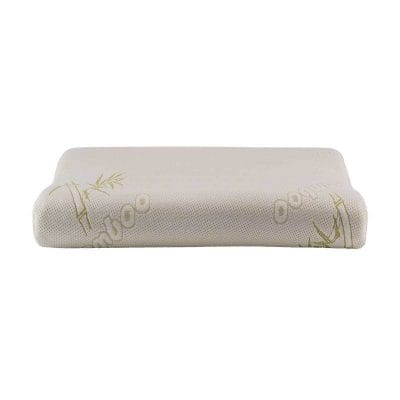 Relaxus Neck Tech Pillow front view showing ergonomic contour and bamboo cover