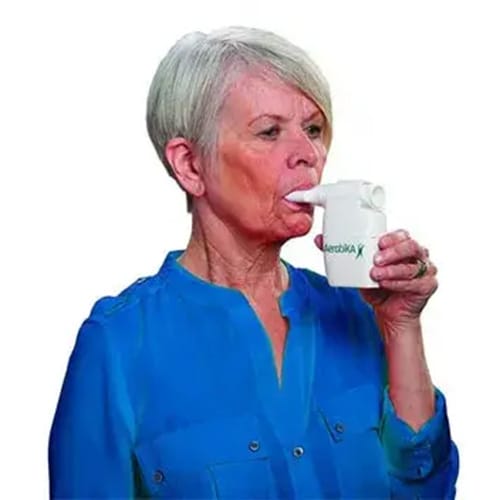 Handheld Aerobika airway clearance therapy device