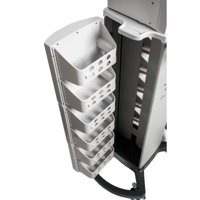 TheraTouch therapy cart side view – drawer storage for electrodes and accessories